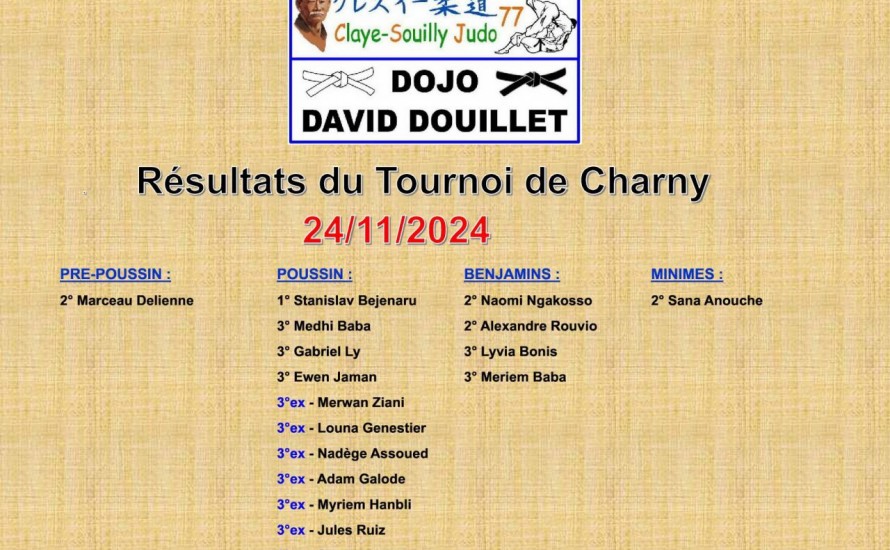 RESULTATS DU TOURNOI DE CHARNY 24 11 2024