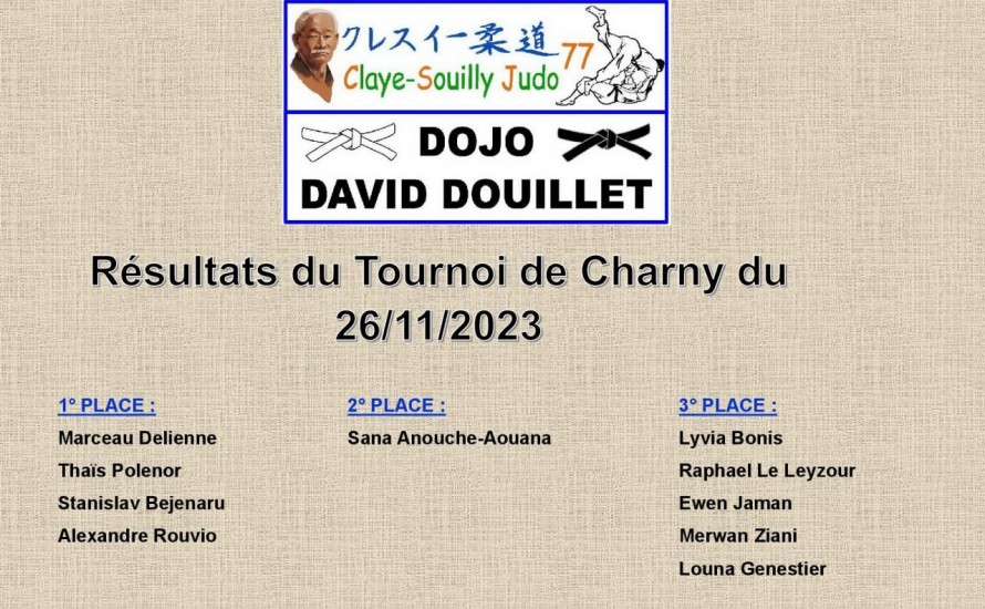 Résultats du tournoi de Charny du 26/11/2023